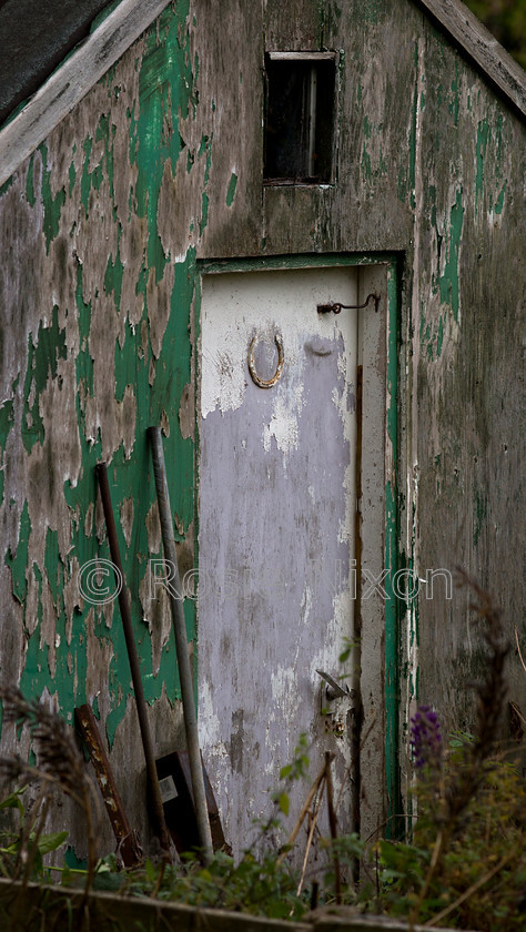 O5A9121 
 a grey door with a horse shoe on an old peeling paint shed on an allotment 
 Keywords: allotments, autumn, garden photography, paint, horse shoe, door, peeling, texture, paint, green, outdoors, garden, tools, shed, luck